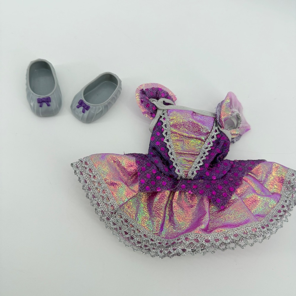 American Girl WellieWishers Showtime Ballet Outfit Doll Purple Pink Dress